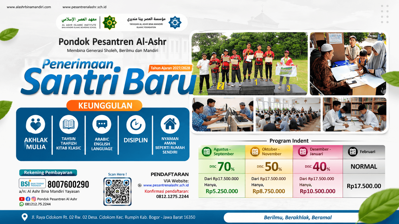 Suasana kampus dan kegiatan santri Al-Ashr Islamic Boarding School (1)